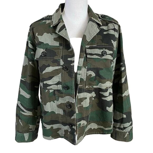 J. Crew Jackets & Blazers - J Crew Size S Small Camo Jacket Shacket Button Front